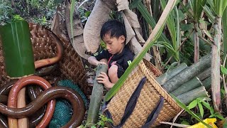 Use crabs and stuffed snails as bait for eels and how to make eel traps from bamboo pipes boy khai