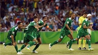 العراق وايران ركﻻت الترجيح واحتفال اللاعبين
