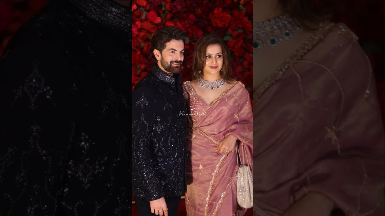 Neil Nitin Mukesh with her wife Rukmini Sahay arrives for a wedding 