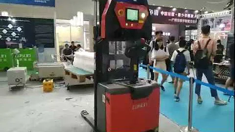 Automated Guided Vehicles Demo of Laser Guided Forklift Tunnel AGV and Roller Conveyors