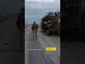 Ukrainian Soldiers Move Between Positions Under Anti-Drone Nets #warinukraine