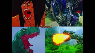 Spear & Fang vs Optimus Prime & Grimlock