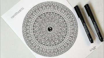 How to draw Mandala for Beginners | Mandala Drawing Step-by-Step Tutorial | Doodle Art #vanithaarts