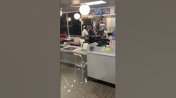 waffle house employee ONE-HANDED blocks thrown chair 🧇