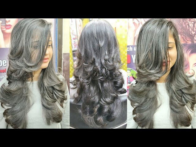 Feather with layer haircut front and back full layer haircut / step by step  for beginners in Hindi - YouTube