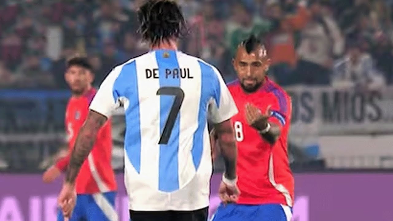 DE PAUL Y VIDAL, UN SHOW APARTE: SE PICANTEARON TODO EL PARTIDO Y EL CHILENO NO JUGÓ EL 2DO TIEMPO