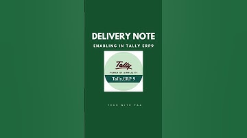 Delivery Note Enabling In Tally Erp9