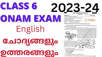 class 6 English onam exam 2023-24|class6 English first term exam 2023-24|@talknwalk5886