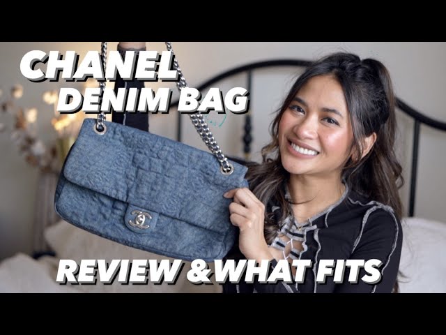 Chanel Denim Mood Flap Bag Logo Printed Quilted Denim Small