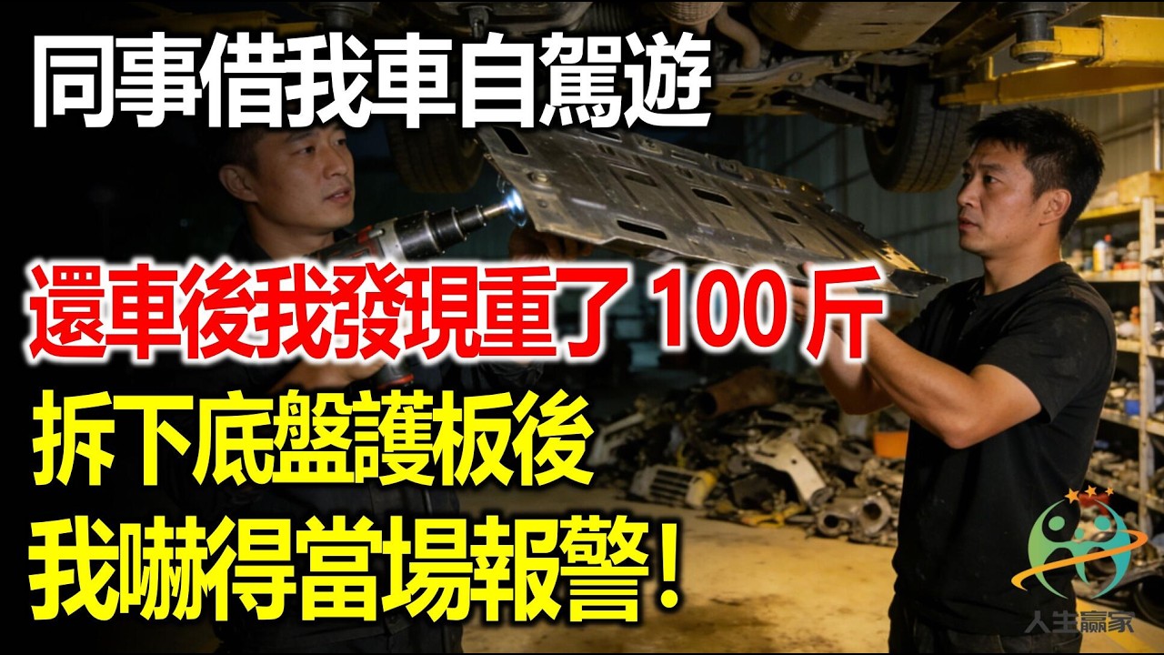 同事借我車自駕遊，還回來後我發現車重了100斤，拆下底盤護板後我當場報警