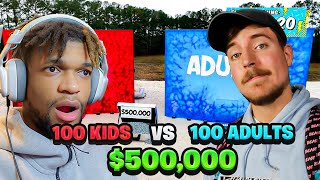 MR BEAST Is The 🐐 100 Kids Vs 100 Adults For $500,000