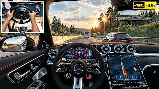 Realistic Car Simulator : Mercedes-AMG C63 S E Performance 2023 Highway Driving POV screenshot 2