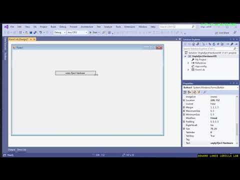 【Visual Studio Visual VB net】Unplug Eject Hardware