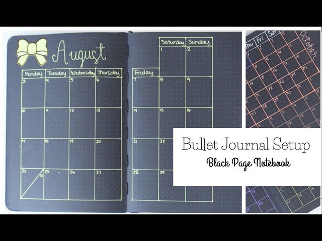 Bullet Journal Setup Black Paper 