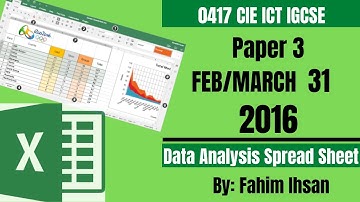 IGCSE ICT 0417/P31/ 2016 Feb- March SPREAD SHEET