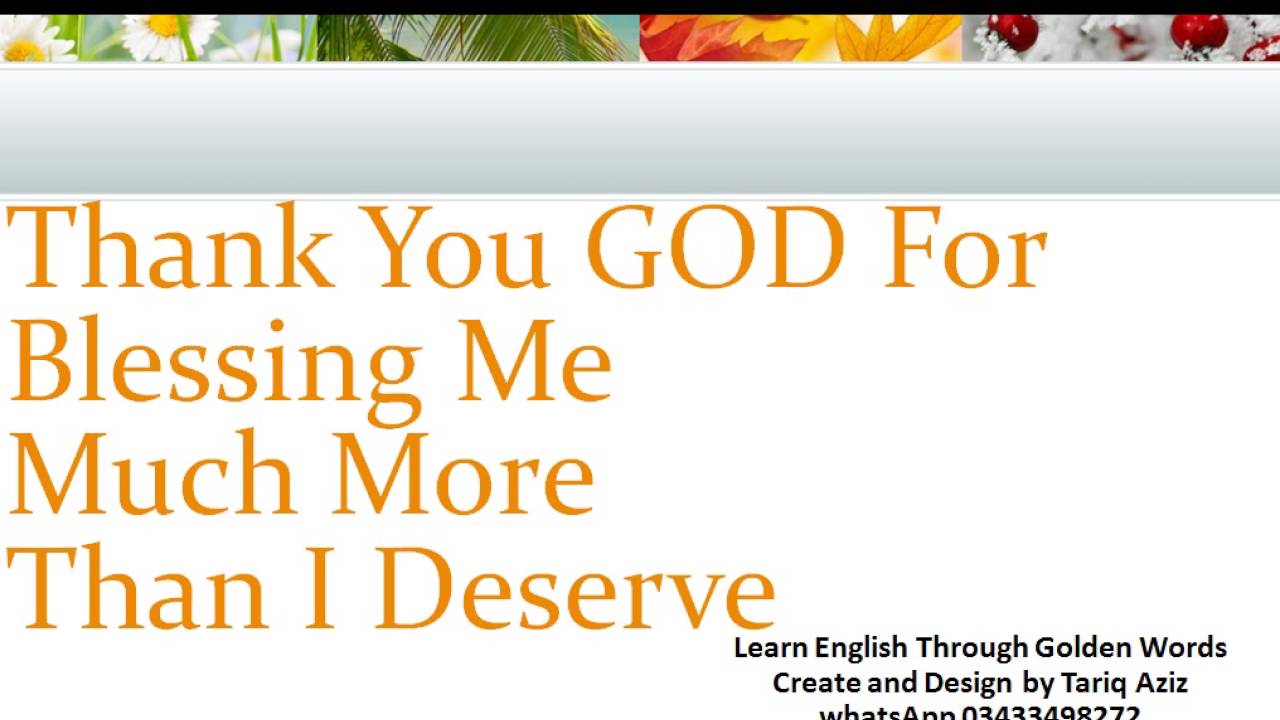 Thank You God Quotes Prayers And Sayings–thanking the Lord In English With Urdu Translation