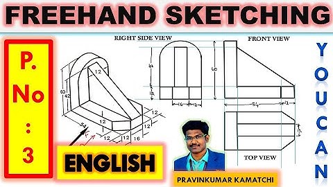 #Freehandsketching | PNo.3 | Engineering Graphics |  English #Pravinkumar