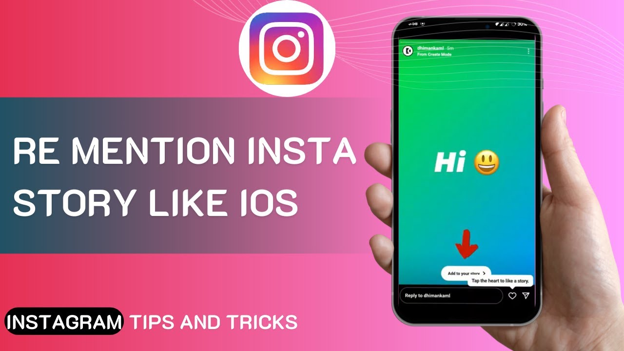 Re Mention Insta Story Like iOS | Rounded Edges In Insta Story | iOS ...