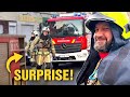 Les pompiers font une surprise  ladjudant pour son anniversaire 