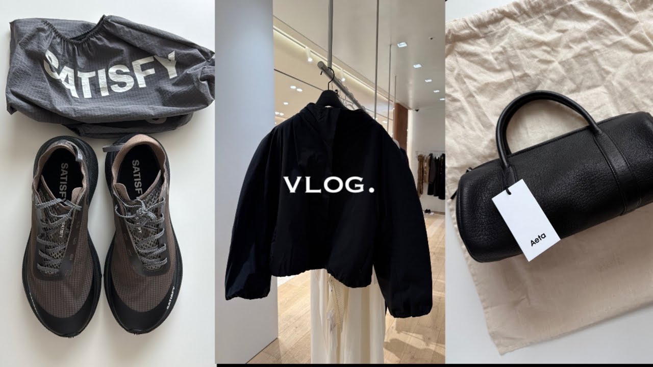 [vlog] 일상브이로그 | 새티스파이 러닝화 더라커 팔콘,아모멘토 타프타 점퍼,아에타 가방 쇼핑하울 언박싱 | 한남동 솥밥,블루리본 디저트 맛집 재인,합정 냉삼 행진,두쫀쿠🫶🏻