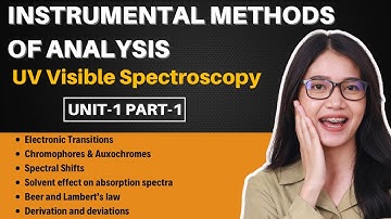 UV Visible Spectroscopy | Unit-1 Part-1 | Instrumental Methods of Analysis 7th Sem | FirstHope