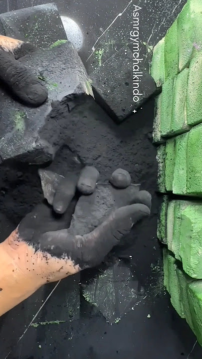 Black 🖤 Gym Chalk Blocks Crush  @ASMRgymchalkIndonesia #shorts #fyp #asmr #gymchalk #explore