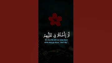 سورة النحل  أَفَأَمِنَ الَّذِينَ مَكَرُوا السَّيِّئَاتِ أَن يَخْسِفَ اللَّهُ بِهِمُ الْأَرْضَ أَوْ ي