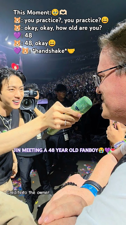 JIN MEETING A 48 YEAR OLD FANBOY🥹 during moon intro💜 #jin #moon #trending #bts #shorts