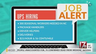 CBS 17 Job Alert - UPS hiring 300 seasonal workers in North Carolina