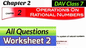 DAV class 7 maths chapter 2 worksheet 2 all questions solved