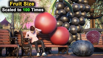 If Fruits Size Increased to 100 Times | Imaginary Size Comparison in Park | Data Slide