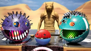 Spider-Pacman VS Spiky Monsters in Ancient Egypt with Cartoon Cat. Part 6