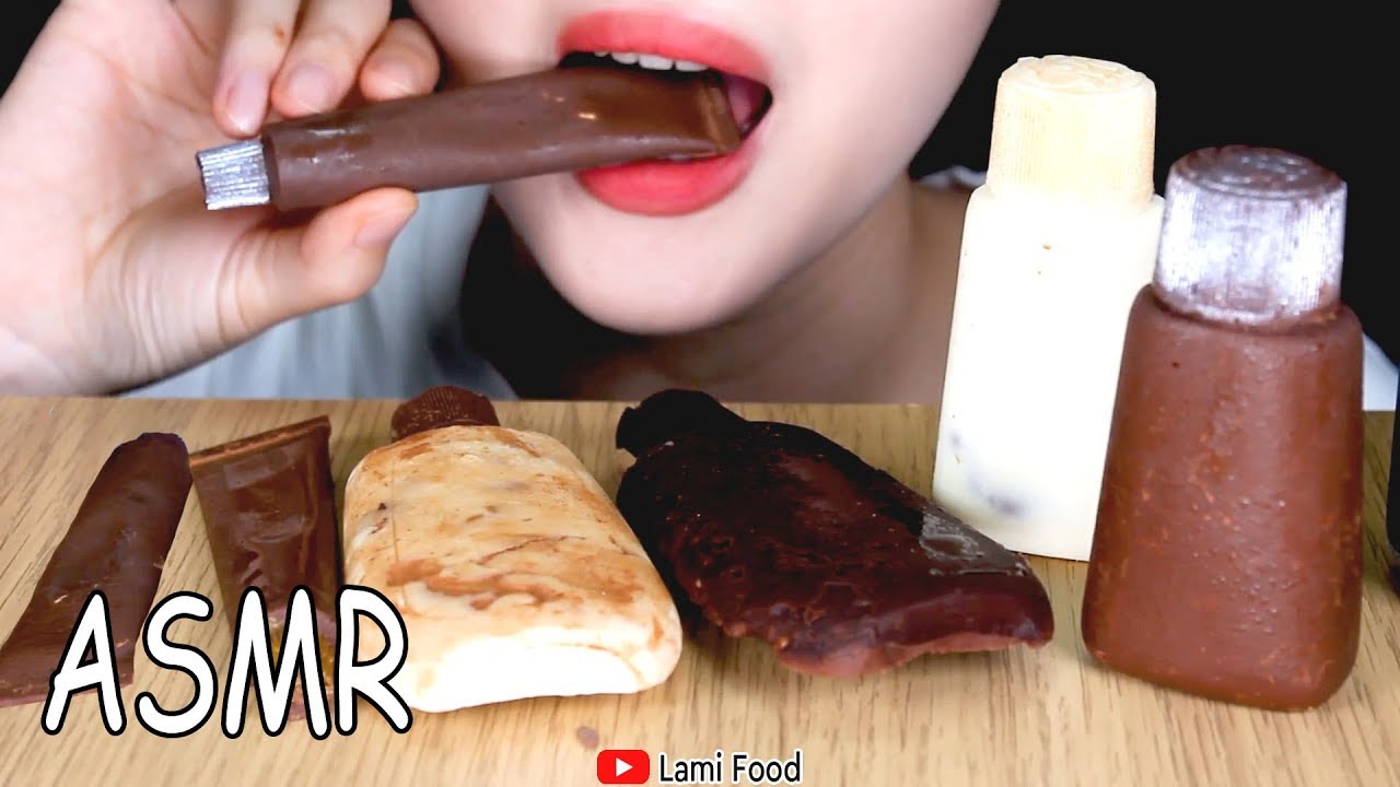 CHOCOLATE ASMR EATING SOUNDS | 모양 초콜릿! | 咀嚼音 | 不思議なチョコレートを食べる | NO TALKING