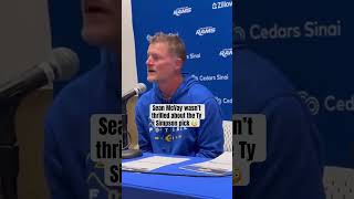 Rams HC Sean McVay had an unexcited presser after taking QB Ty Simpson in the 1st round.
