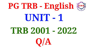 PG TRB English | UNIT 1| 2001 to 2022 | Q & A