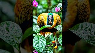 Exotic Golden Bird in a Tropical forest💚🌿