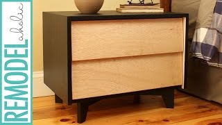Today we will show you how to make this retro style DIY mid-century modern nightstand. It