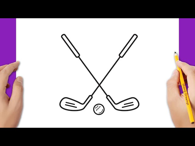 How to draw a golf club and ball 