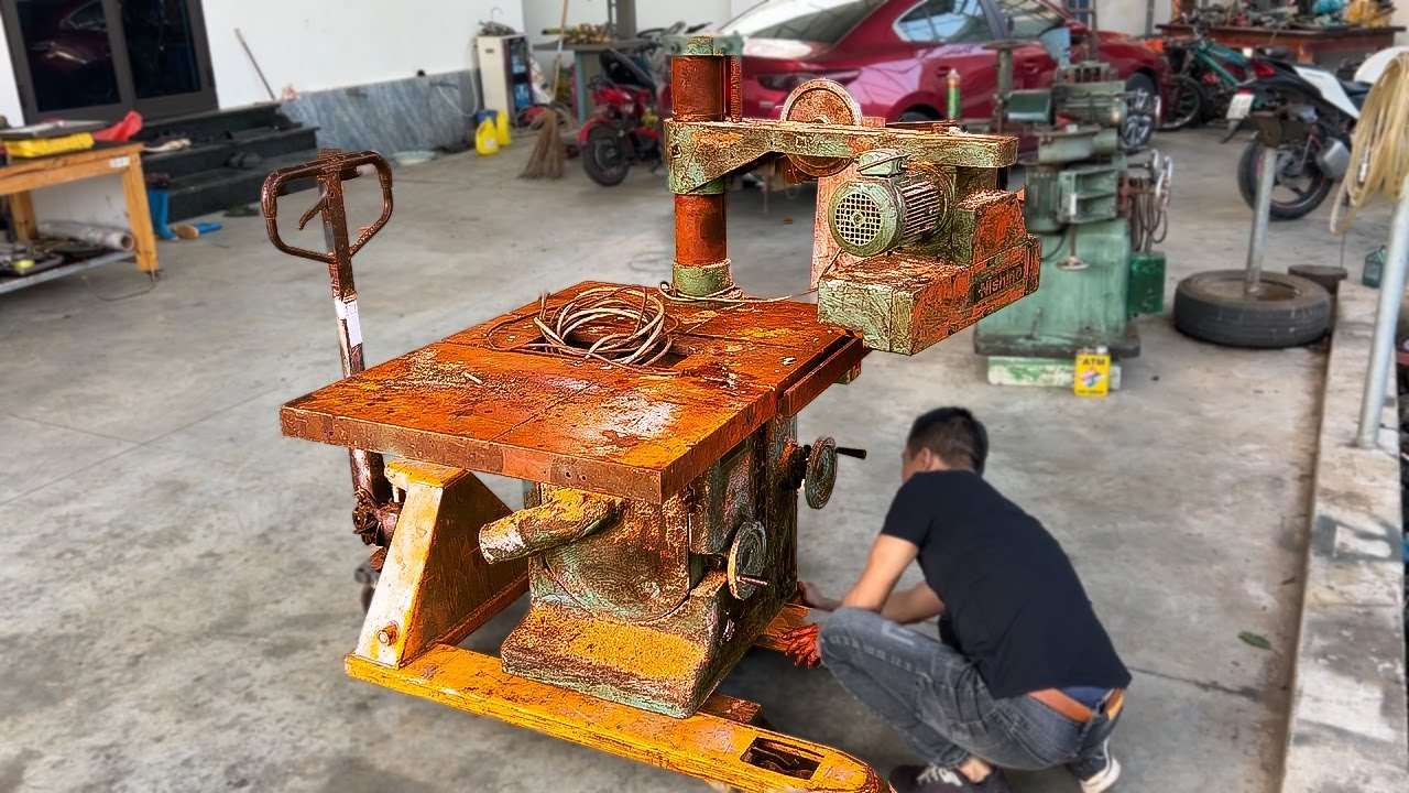 Restoration Giant Japan Machine Woodworking 1876 Nishino Router // SHAPER MACHINING HATTORY 5700 RPM