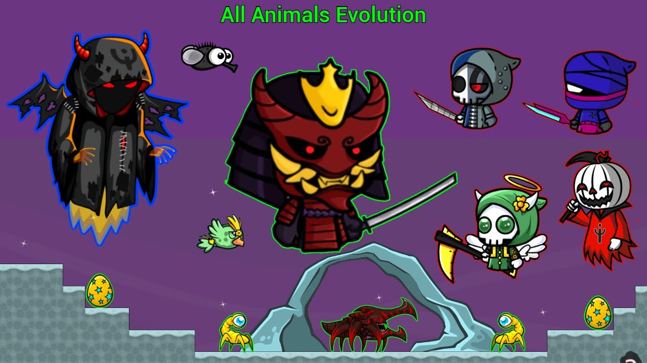 All Animals Evolution And Samurai Reaper Destroyed Bosses Players (EvoWorld.io)