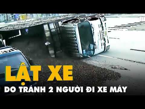 Video Đánh lái tránh 2 người đi xe máy, xe tải lật ngang,... - youtube