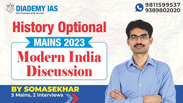 UPSC History Optional Mains 2023 Modern India Analysis By Soma Sekhar |  History Optional Mains 2023
