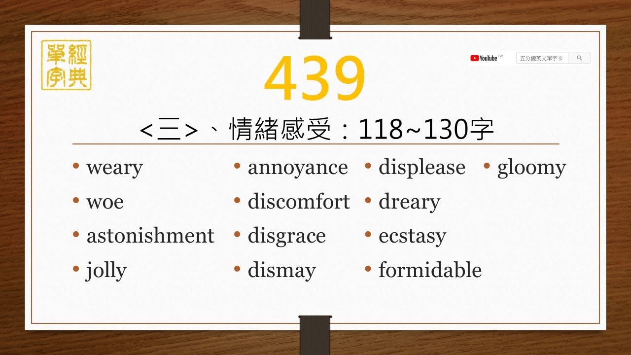 經典單字 高中7000字 第439單元 英前中後 Youtube