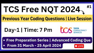 TCS Coding Questions | Day1 | TCS NQT 2024 Preparation | Free Preparation |Previous Year Questions