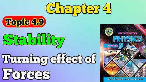 Stability chapter 4 turning effect of Forces class 9 new physics book karachi board unit 4 topic 4.9