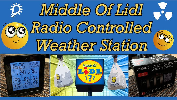 Station météo radio AURIOL - Avec 3 capteurs sans fil pour l'intérieur et  l'extérieur