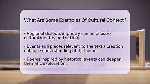 What Are Some Examples Of Cultural Context? - The Prose Path