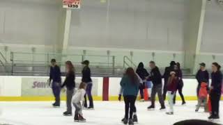 Ice skating at steel stacks