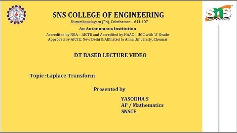 DT Based Lecture Video | Yasodha S | SNS Institutions