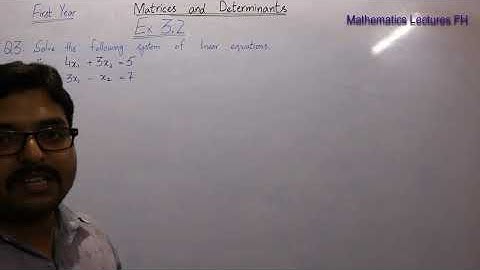 Question 3 Exercise 3.2 Chapter 3 class First Year Mathematics || Mathematics Lectures FH